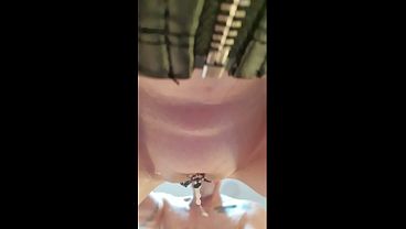 Trashy MILF’s cum overload drips down onto the camera